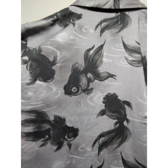 Black Moore Gold Fish Button Shirt Mens Medium - Picture 7 of 9